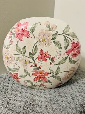 Vintage Prima Otagiri Japan Pink, Green, & white Floral Ceramic bud vase